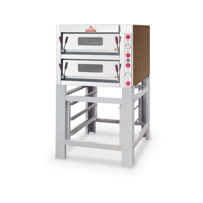 ITALFORNI Italforni - Horno de pizza - Serie TK - 2 cámaras - 8 pizzas - Mandos mecánicos - TK2A