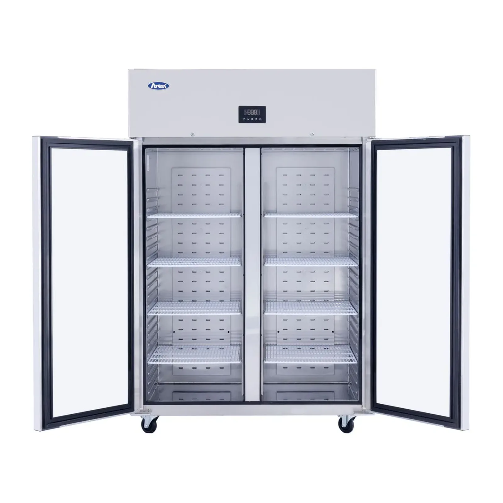 ATOSA Armoire emboutie GN2/1 positive 2 portes full AISI 304 connectée - ventilé - 1235 L - 1435x890x2125 mm - 220V 50Hz - ATOSA