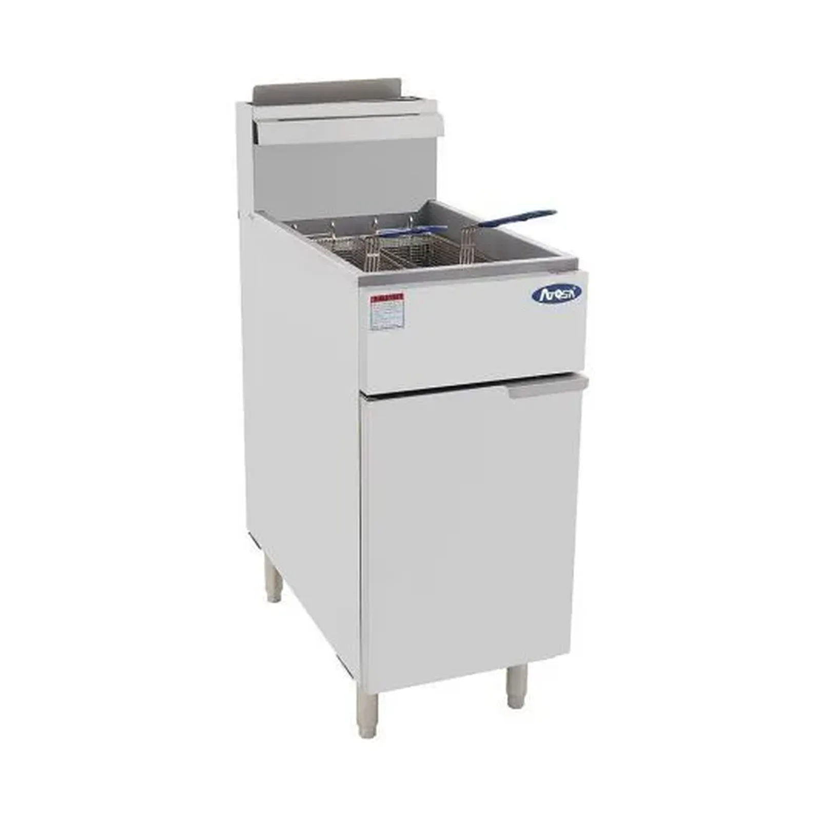 COOKRITE Friteuse professionnelle sur pied - cuve 40 lb - 395x765x1128 mm - gaz naturel - 29,9 kW 3 brûleurs - COOKRITE