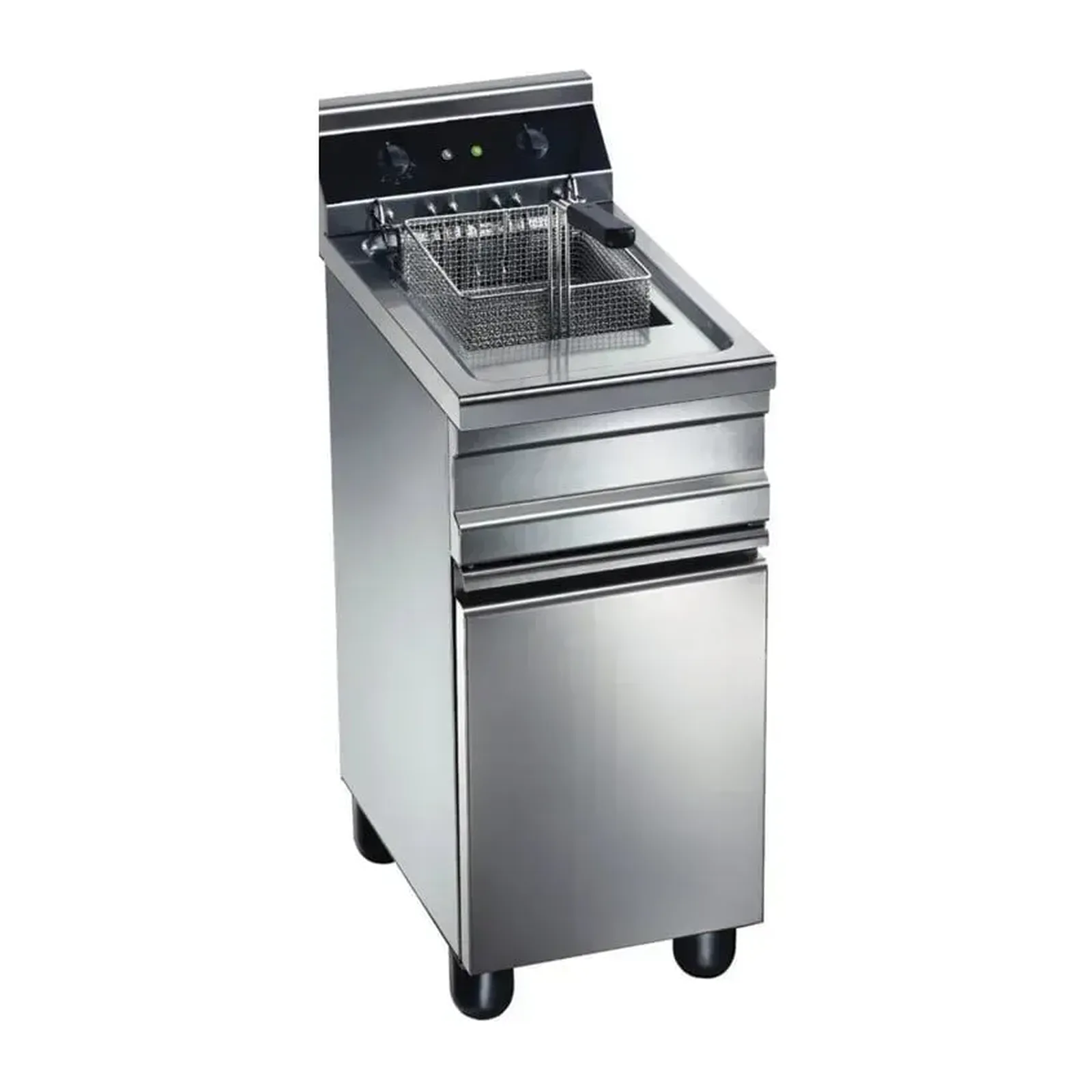 FURNOTEL Friteuse professionnelle électrique - cuve 20 L - 375×750×1150 mm - 400V | 3Ph + N + T - 12 kW - FURNOTEL
