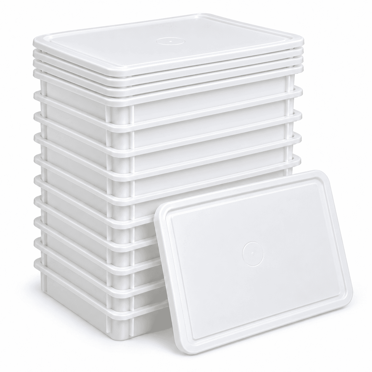 GILAC Lot de 10 bacs à pâtons 15 L et 4 couvercles 600x400 mm - GILAC