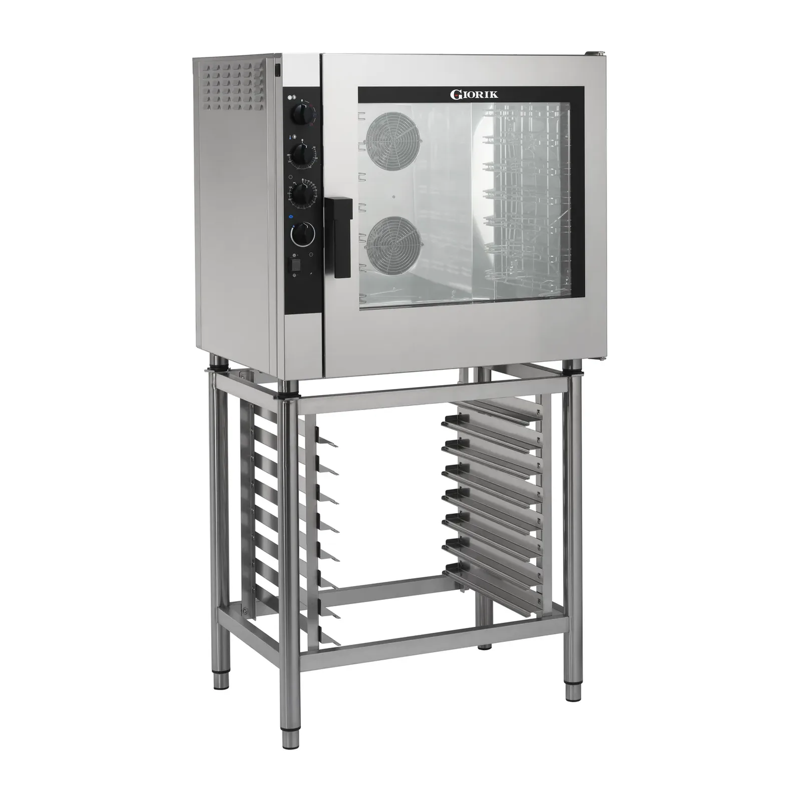 GIORIK Four professionnel électrique à injection de vapeur - 7 niveaux GN 1/1 et 600x400 - modèle NECE72 - 907x762x850 mm - 400V | 3Ph + N + T - Acier inoxydable - GIORIK