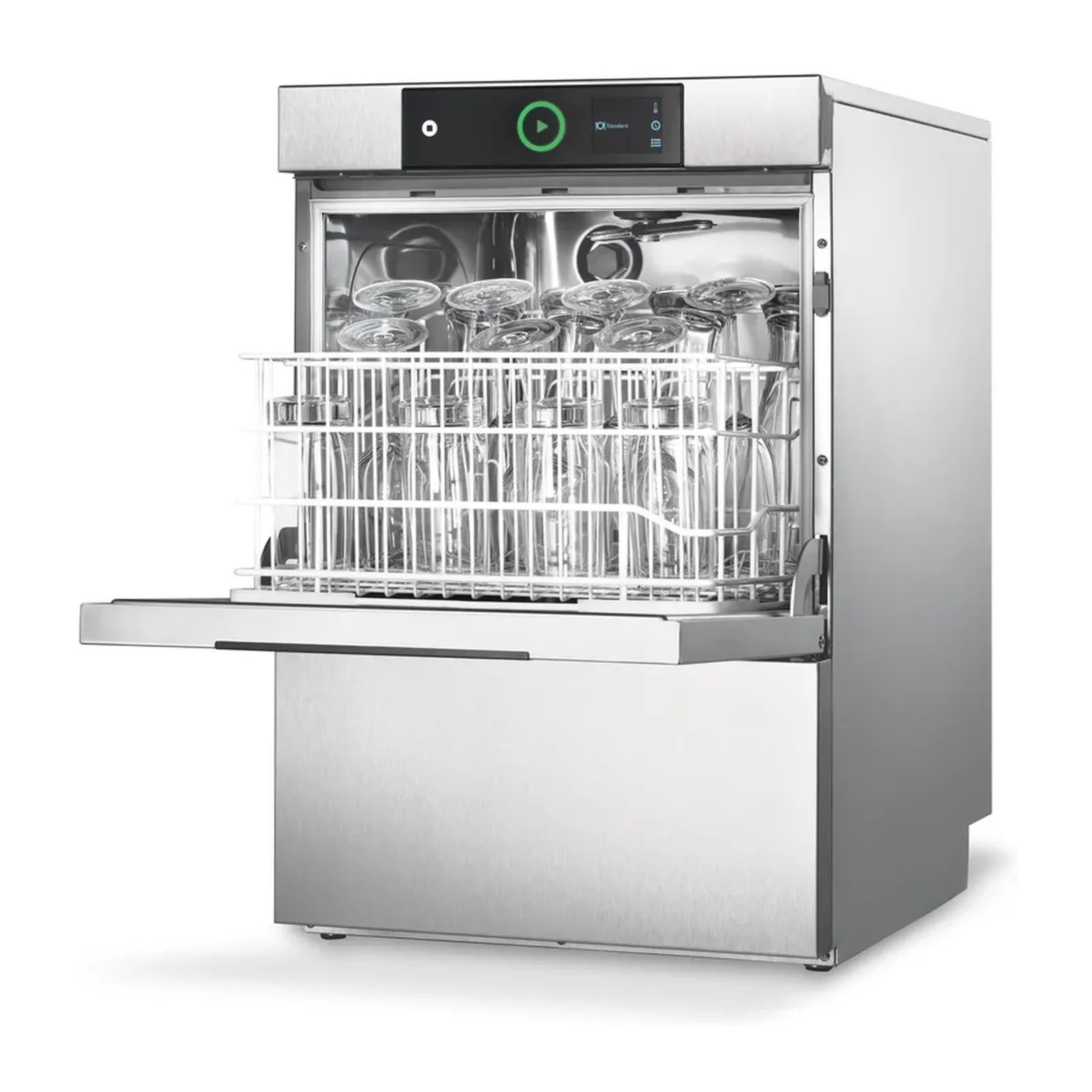 HOBART Lave-verres professionnel à chargement frontal - panier 400 x 400 mm - hauteur de passage 315 mm - 6 programmes - 460x590x705 mm - 230V monophasé / 400V triphasé commutable - HOBART