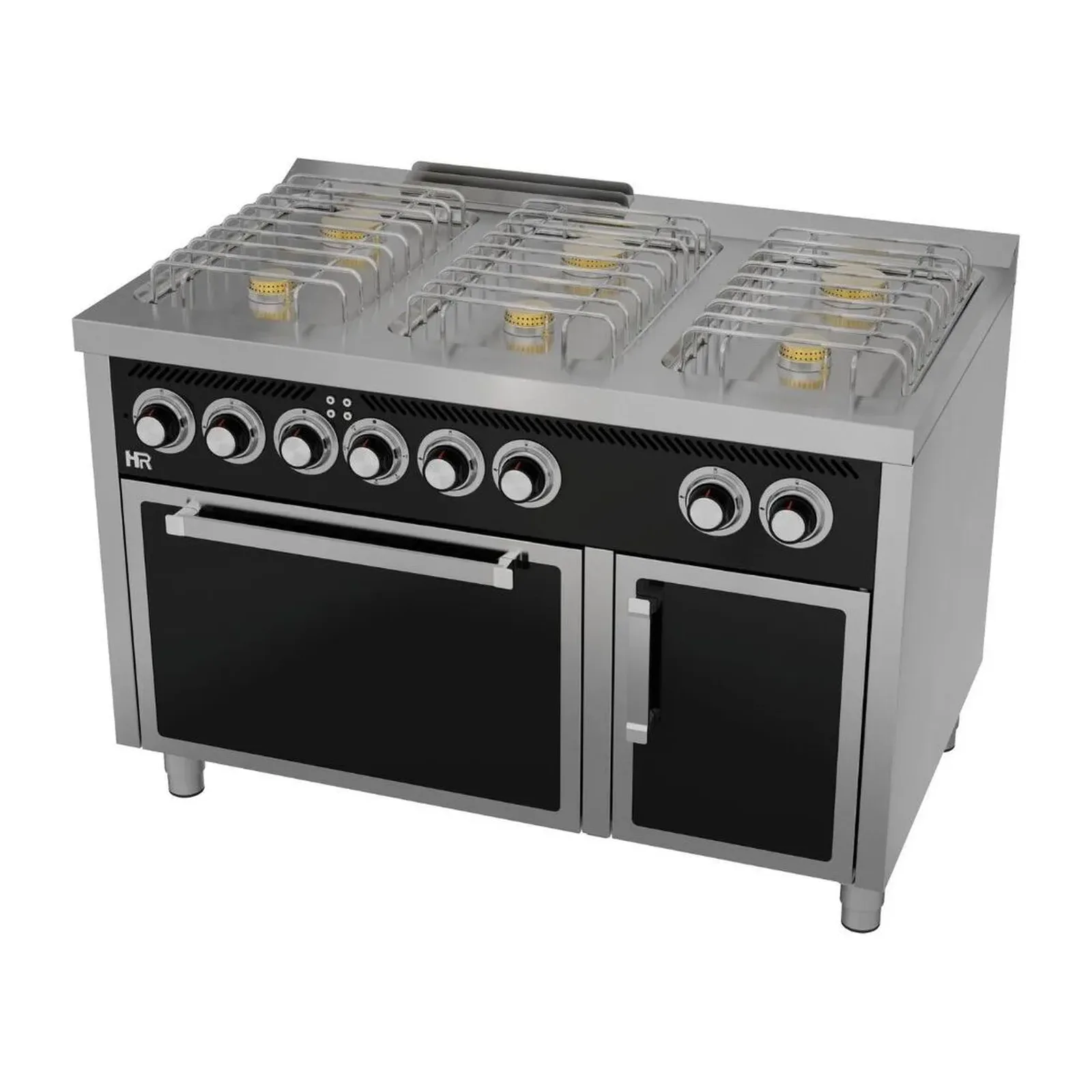 HR FAINCA Cuisinière gaz 6 brûleurs - série 750 - four électrique 120L - 1200×750 mm - 44 kW - HR FAINCA