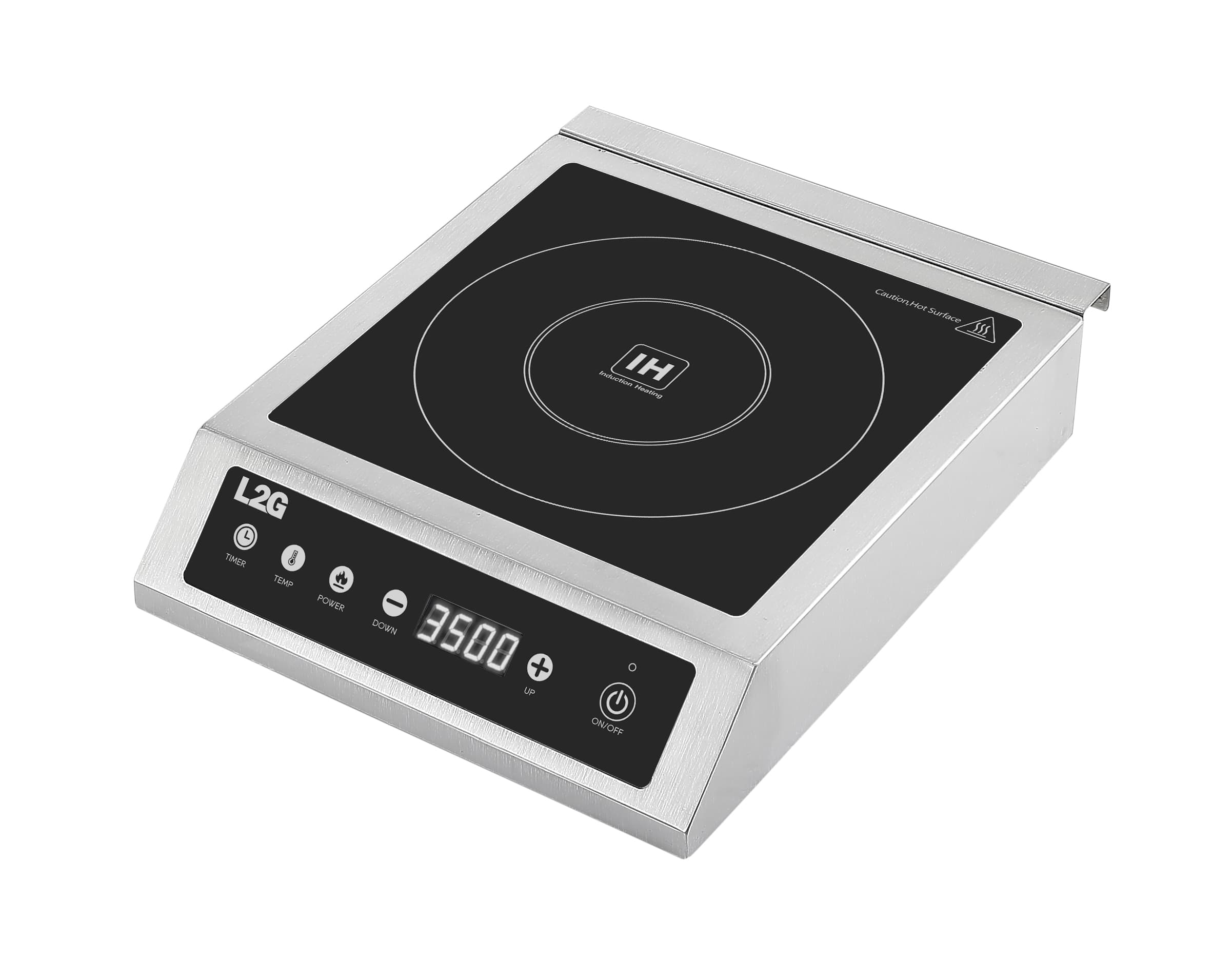 L2G Plaque à induction professionnelle 1 zone inox - 330x425x105 mm - 230V monophasé - 3,5 kW - L2G