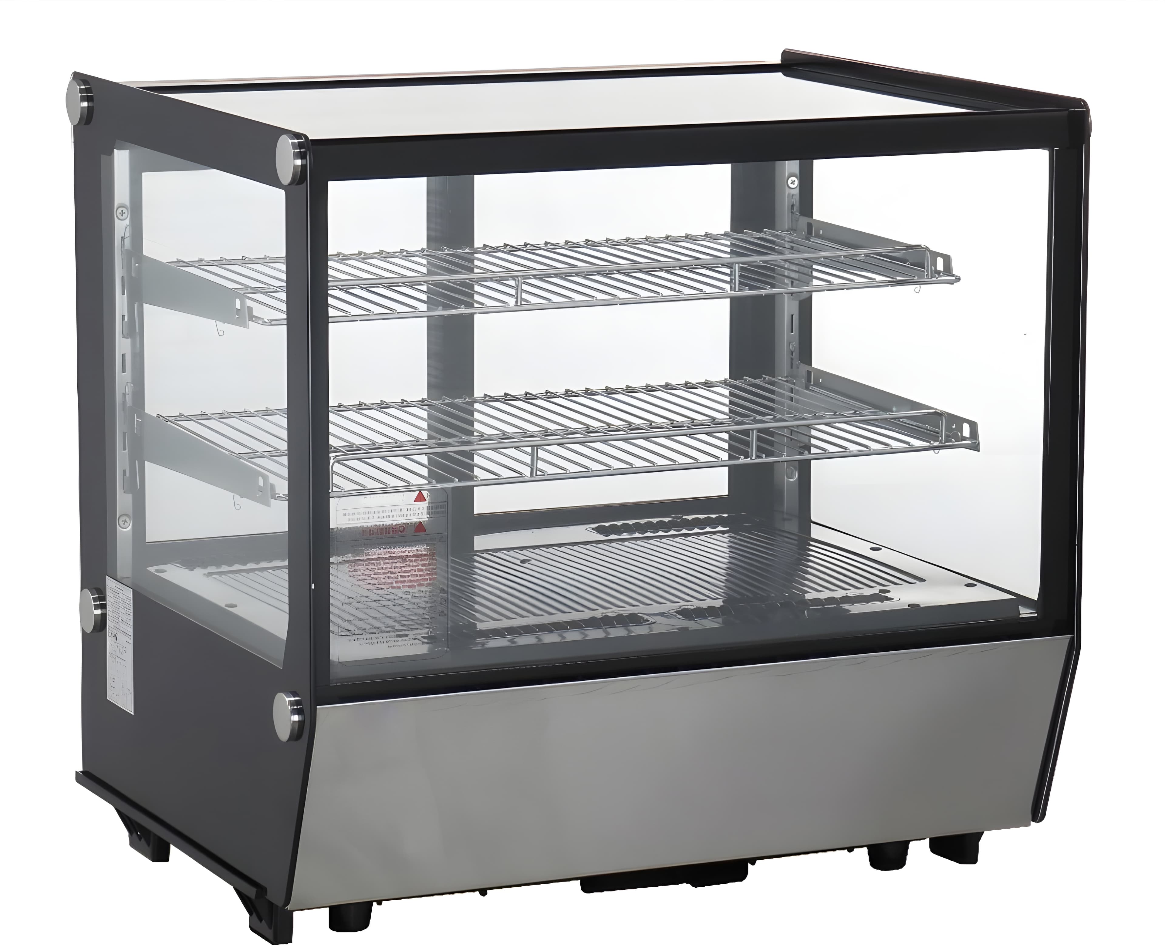 L2G Vitrine de présentation réfrigérée à poser noire - 120 L - 702x568x686 mm - 230V monophasé - +2/+10°C - L2G
