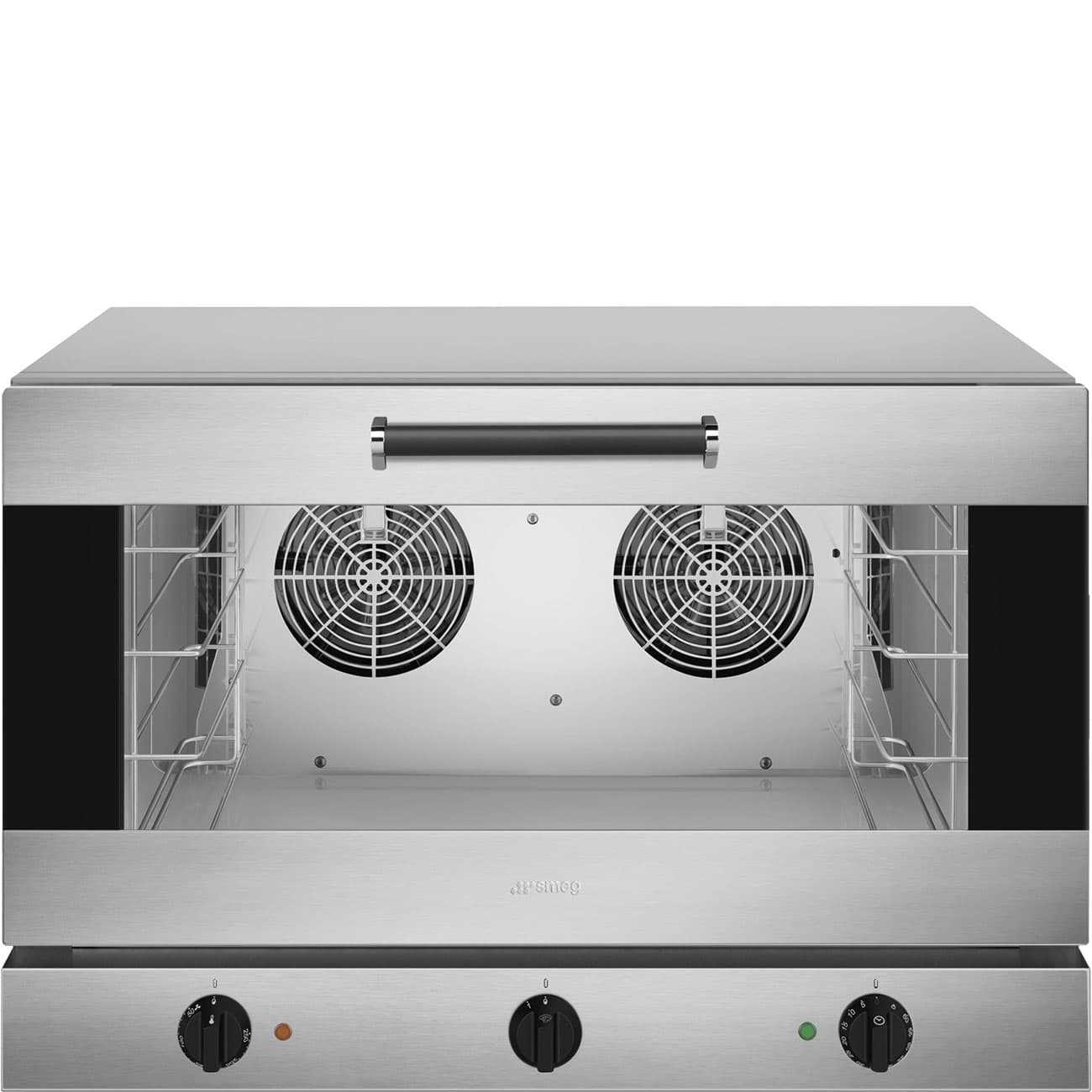 SMEG PROFESSIONAL Four à chaleur tournante électromécanique inox avec humidification - 4 niveaux GN1/1 ou 600x400 mm - 798x747x563 mm - 400V triphasé ou 230V monophasé - 6,9 kW - SMEG PROFESSIONAL