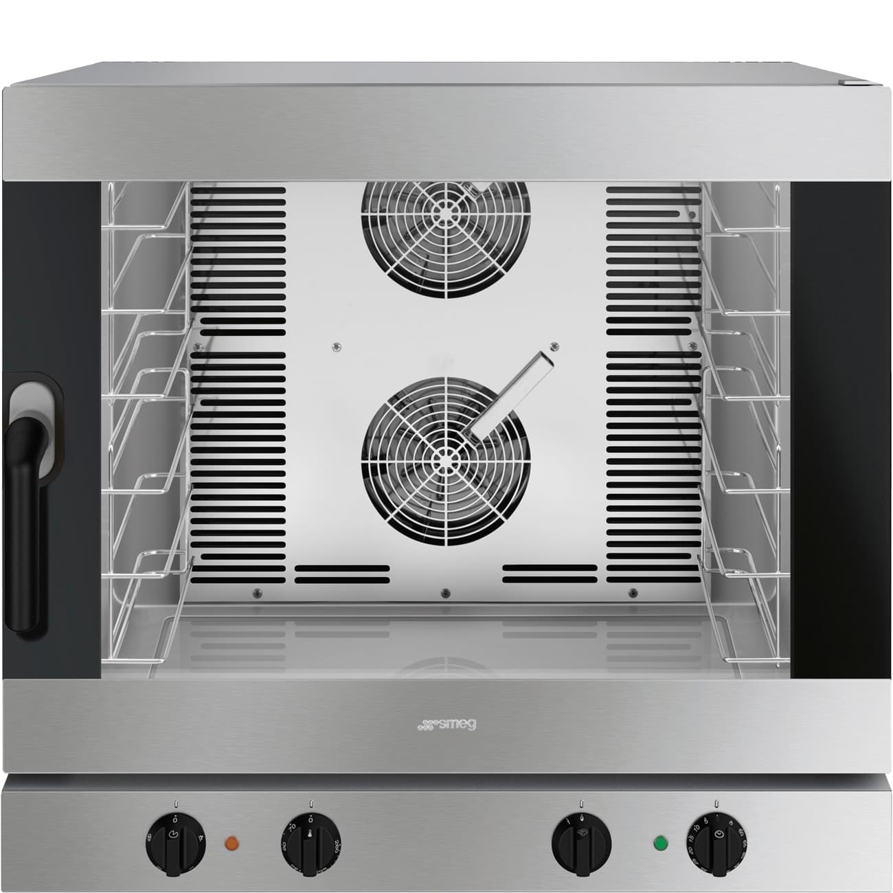 SMEG PROFESSIONAL Four à chaleur tournante électromécanique inox avec humidification - 6 niveaux GN1/1 ou 600x400 mm - 798x757x793 mm - 400V triphasé - 10,5 kW - charnières à droite - SMEG PROFESSIONAL