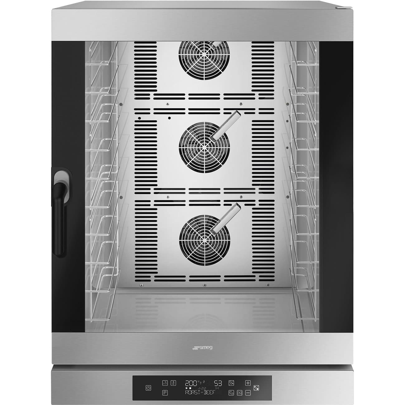 SMEG PROFESSIONAL Four à chaleur tournante électronique inox avec humidification - 10 niveaux GN1/1 ou 600x400 mm - 798x772x1100 mm - 400V triphasé - 16 kW - charnières à droite - SMEG PROFESSIONAL