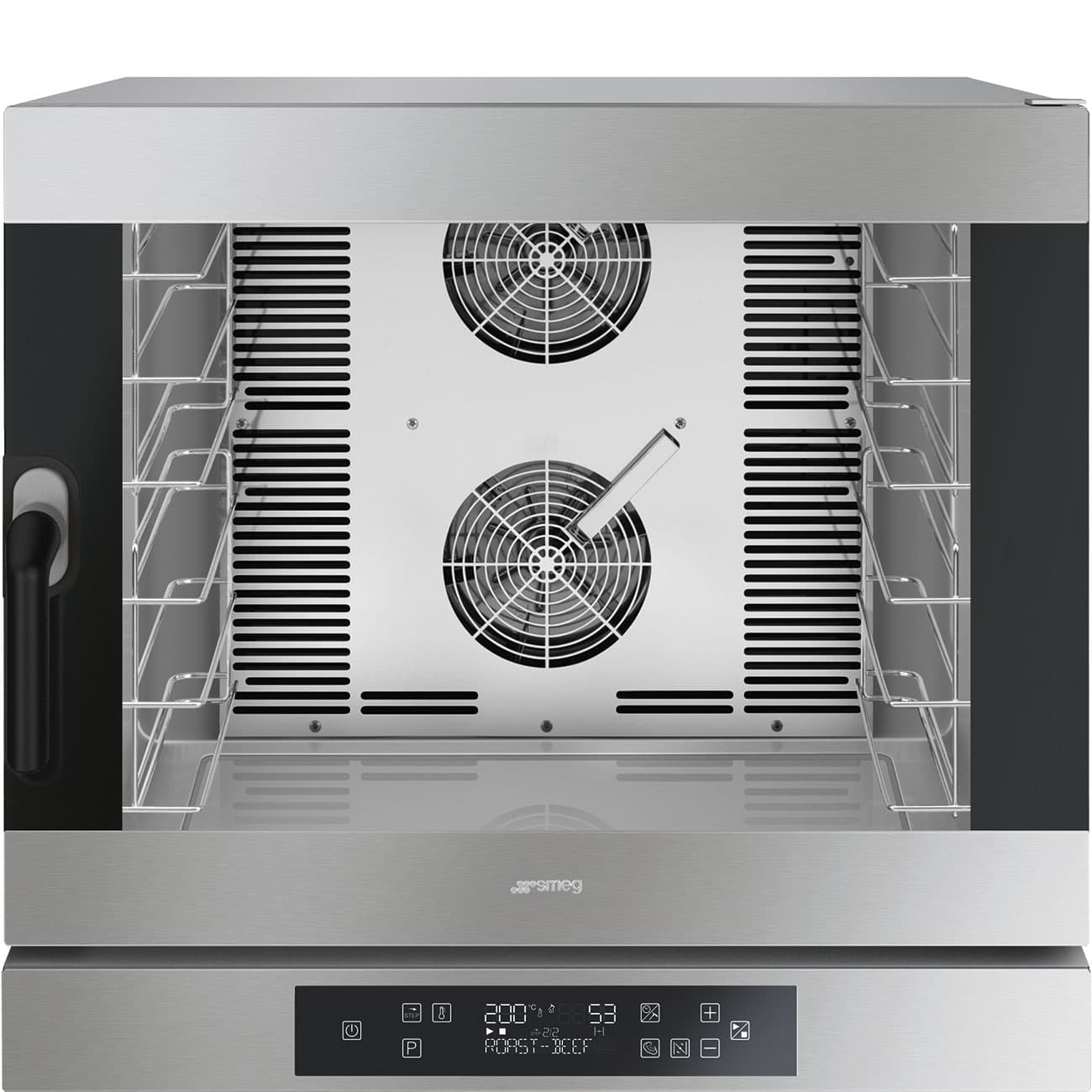 SMEG PROFESSIONAL Four à chaleur tournante électronique inox avec humidification - 6 niveaux GN1/1 ou 600x400 mm - 798x757x793 mm - 400V triphasé - 10,5 kW - charnières à droite - SMEG PROFESSIONAL