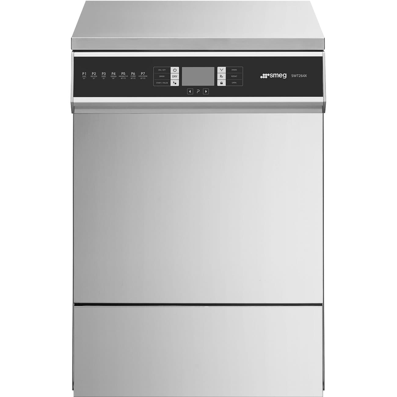 SMEG PROFESSIONAL Lave-vaisselle professionnel à renouvellement d'eau et désinfection thermique avec adoucisseur intégré, séchage forcé et capteur de conductivité - SWT264X - SMEG PROFESSIONAL