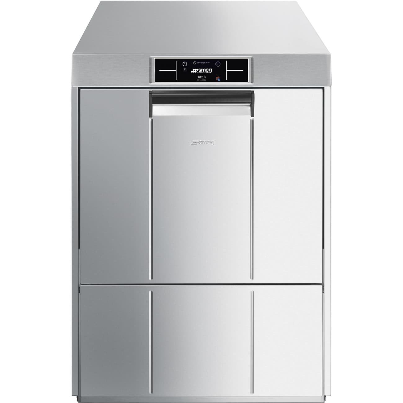 SMEG PROFESSIONAL Commercial front-loading dishwasher Pura with DHR heat recovery - 500x500 mm rack - 600x660x822 mm - 400V three-phase - 8.4 kW - Wi-Fi touchscreen - SMEG PROFESSIONAL