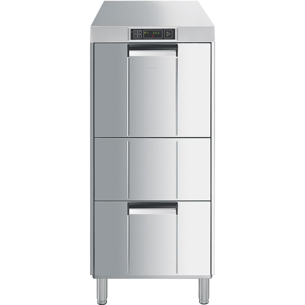 SMEG PROFESSIONAL Lave-vaisselle professionnel réhaussé Easyline - panier 500x500 mm - 600x600x1315 mm - 400V triphasé - 7,3 kW - SMEG PROFESSIONAL